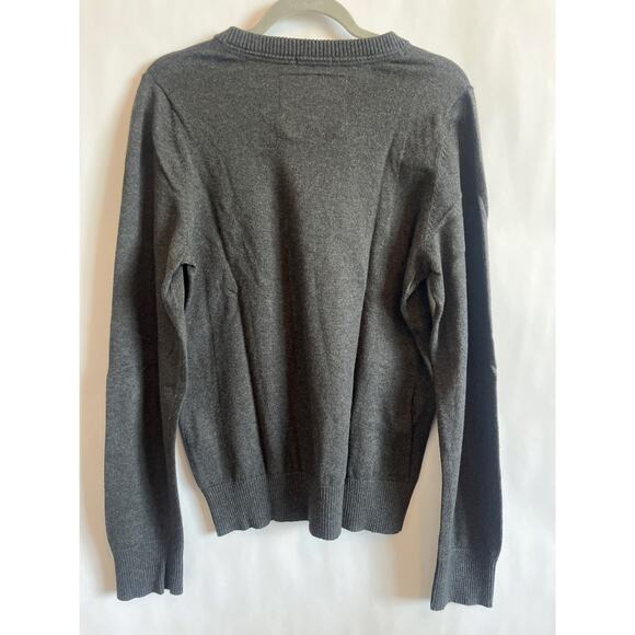 ABERCROMBIE & FITCH COTTON CASHMERE BLEND V-NECK MUSCLE GRAY SIZE XL - Picture 2 of 9
